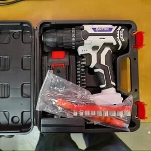 Cordless Portable 21V Power Drill Set Impact Screw Driver with Rechargeable batt